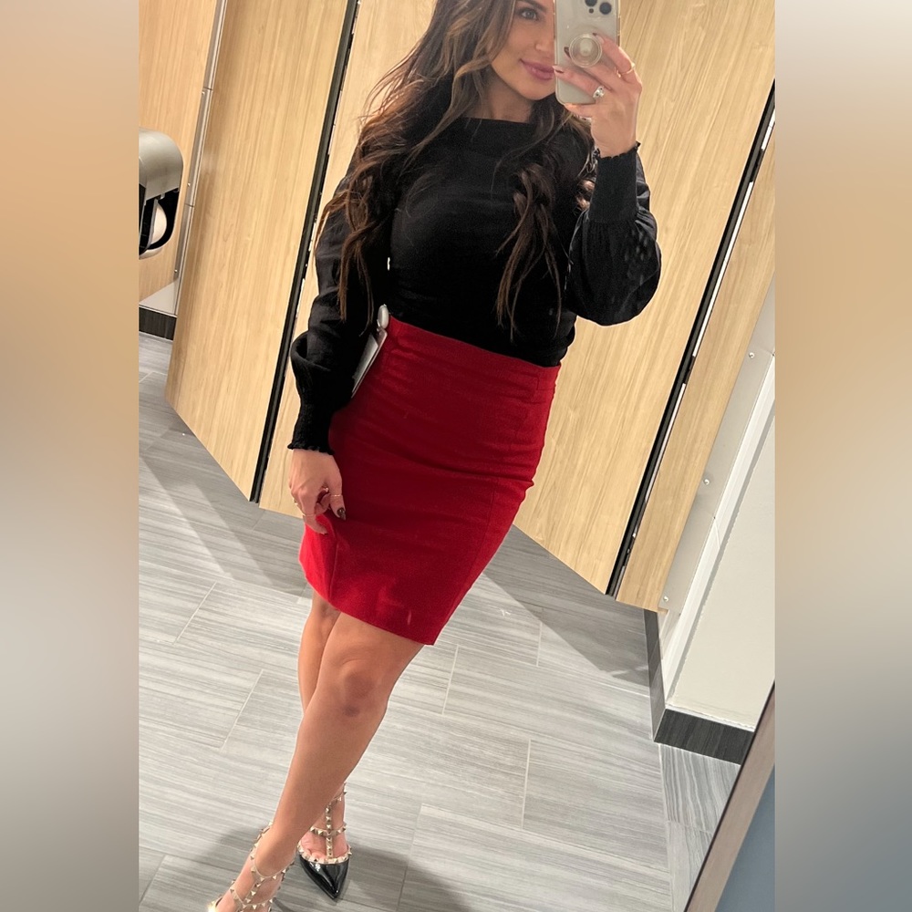 Women’s red pencil skirt